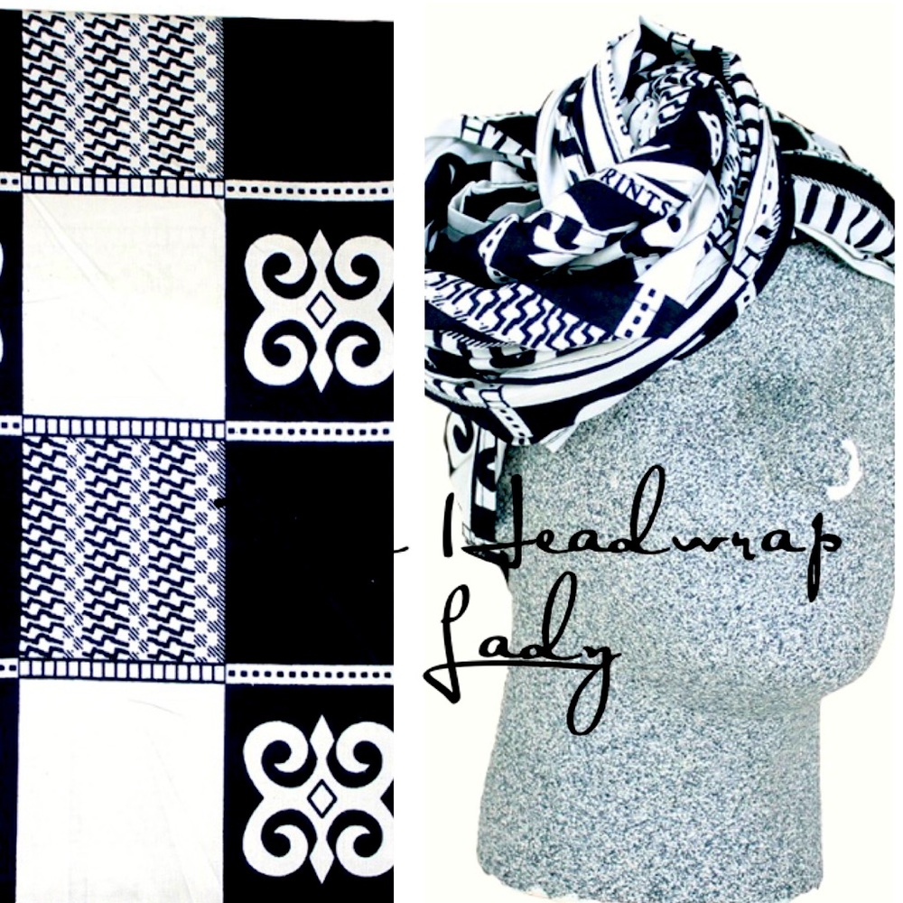Black and white Ankara print Headwrap